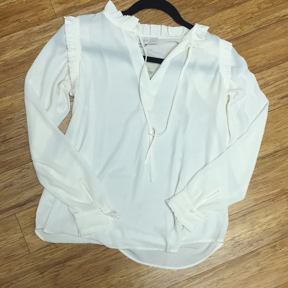 LOFT white blouse